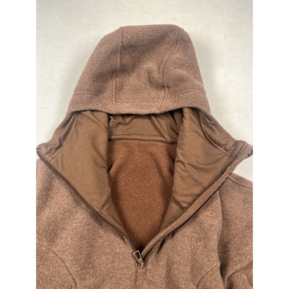 Lululemon Looped Terry Fleece Half-Zip Hoodie Sweatshirt Womens Sz 4 Java Active - Picture 8 of 12